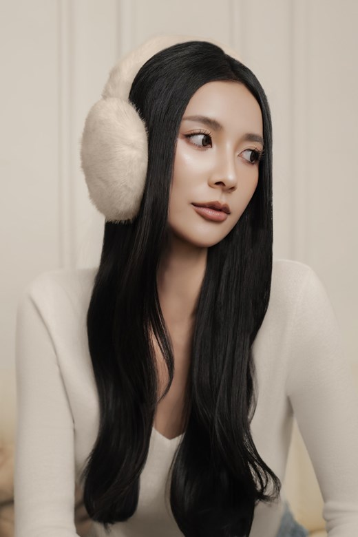 仿貂毛混色毛毛耳罩