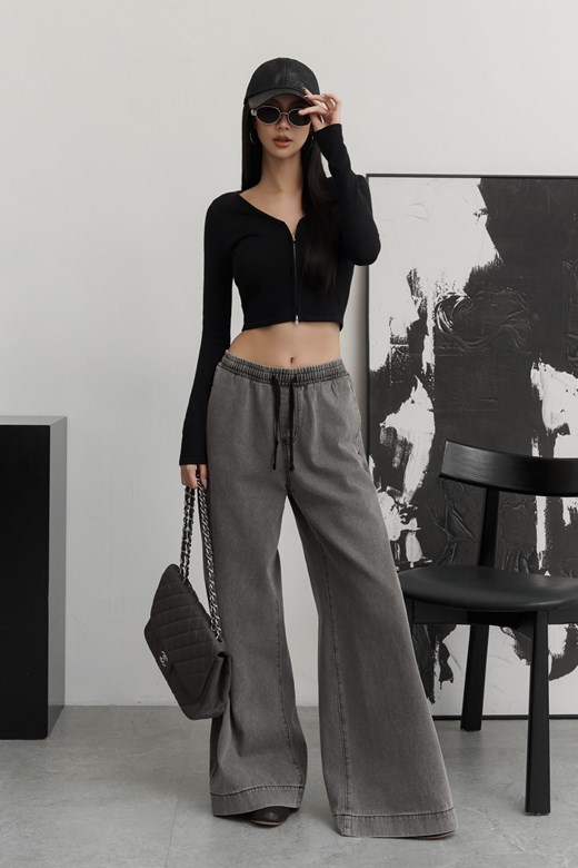 雙拉鍊V領針織開衫