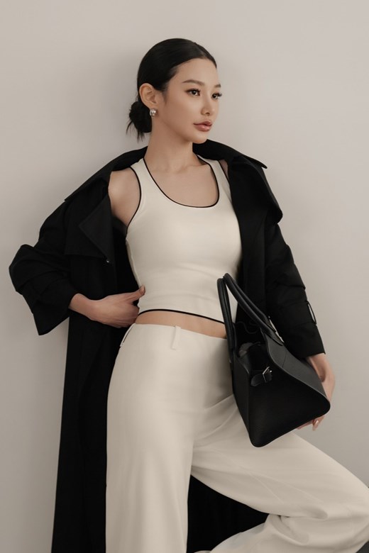 滾邊撞色削肩BRATOP