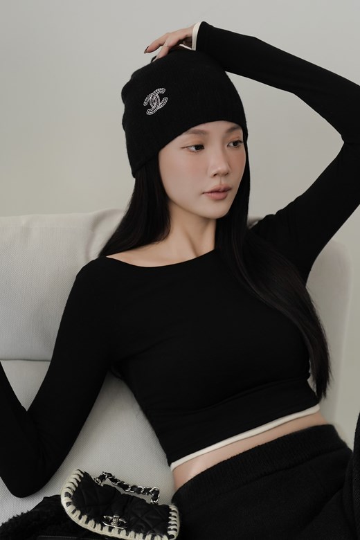 假兩件側抽皺長袖上衣