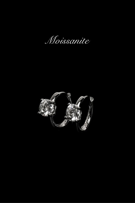 925莫桑單鑽耳圈(50分)