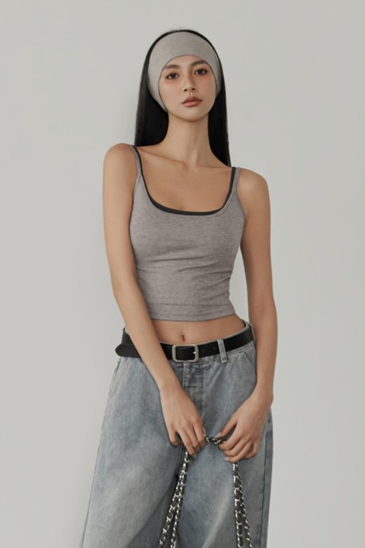 真兩件細肩棉質BRATOP