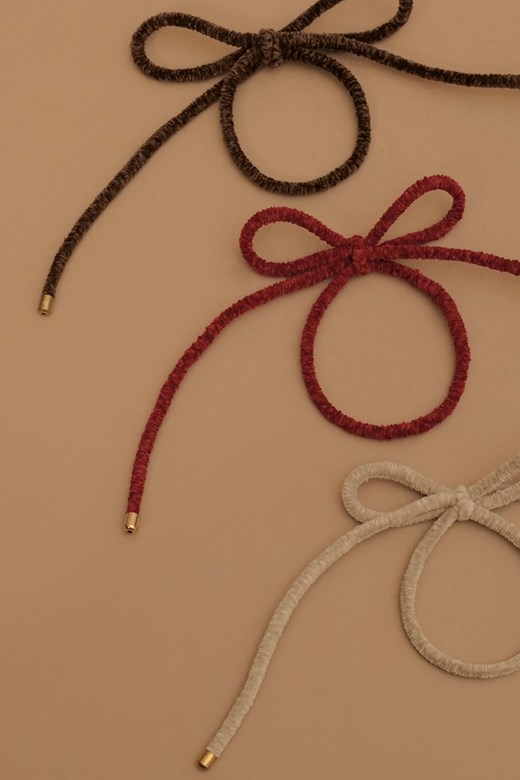 絨面蝴蝶結金釦髮圈