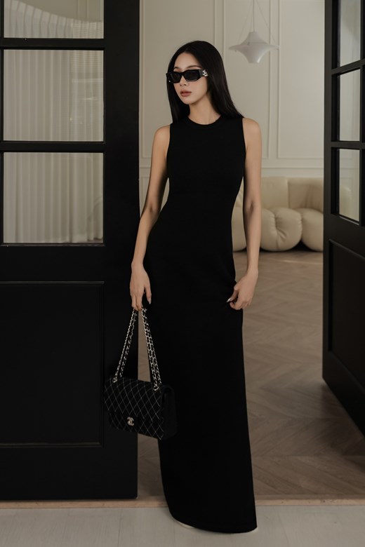 圓領背心針織長洋