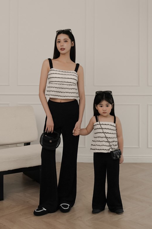 壓紋彈力長腿褲(KID)