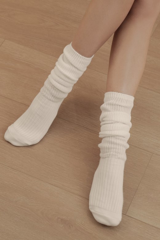 粗針長筒堆堆襪