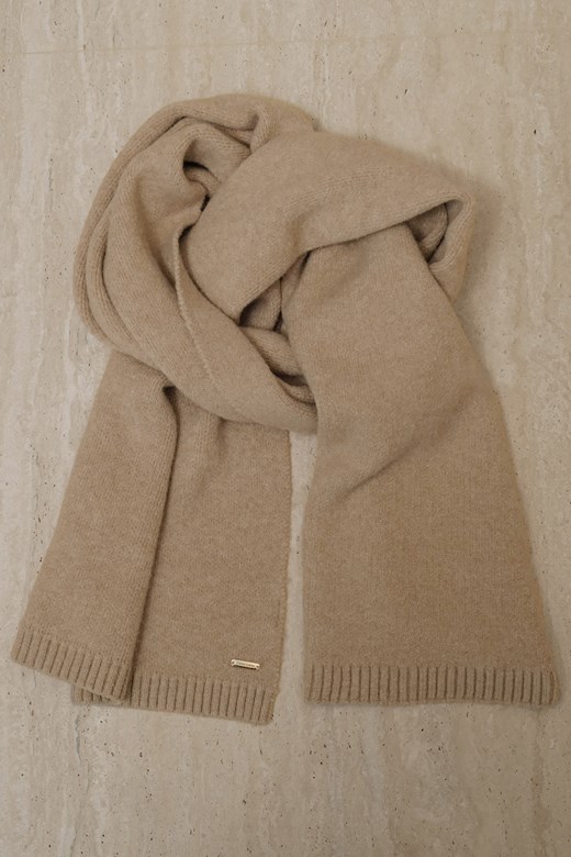 仿牛絨羅紋織邊圍巾