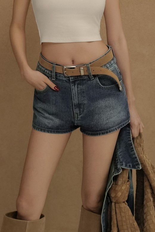 寬腰節中腰牛仔短褲