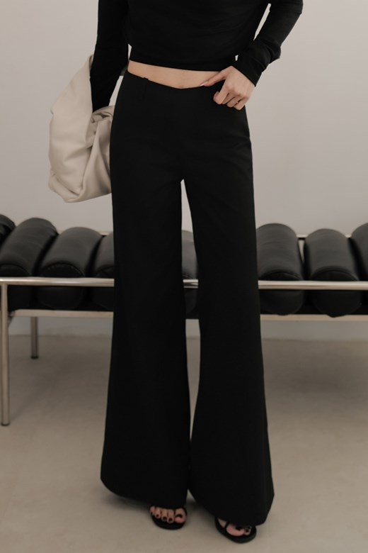 中低腰西裝微喇叭寬褲