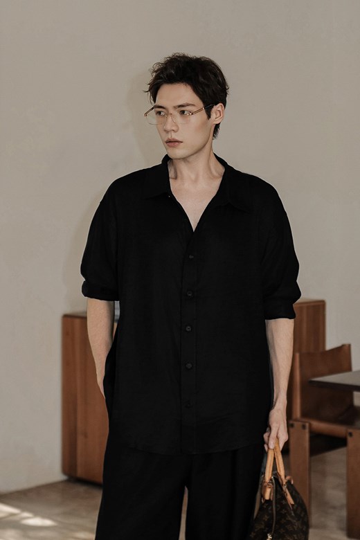 亞麻寬鬆襯衫(MEN)