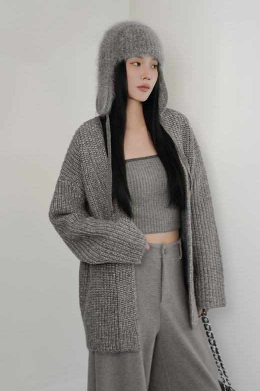 粗針綁帶針織外套