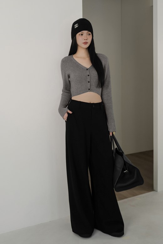 絨感坑條寬鬆長褲