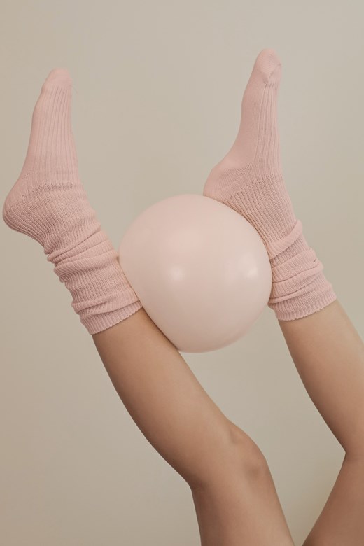 粗針長筒堆堆襪