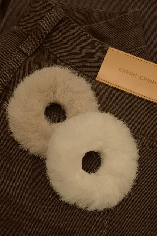 仿貂毛圈圈髮圈組(2入)