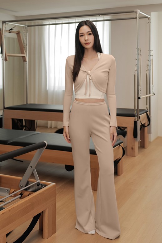 彈力棉質喇叭長褲