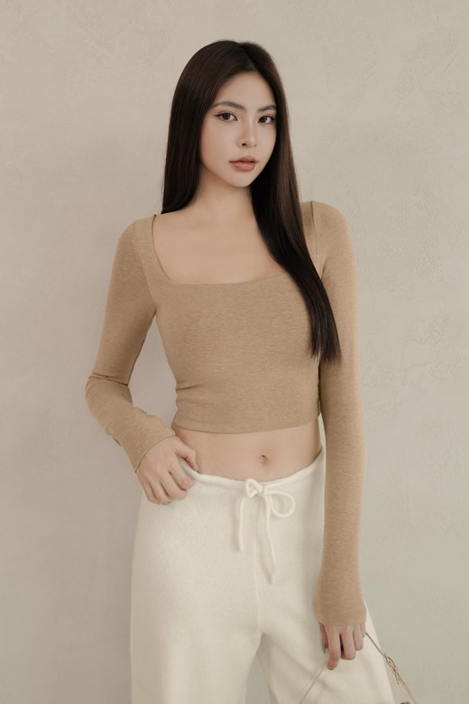 暖絨內磨毛2WAY長袖BRATOP