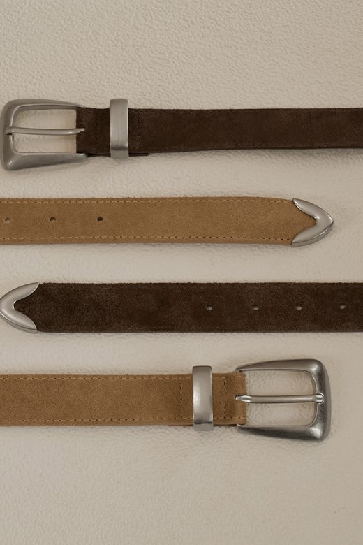 美式仿舊釦頭麂皮皮帶