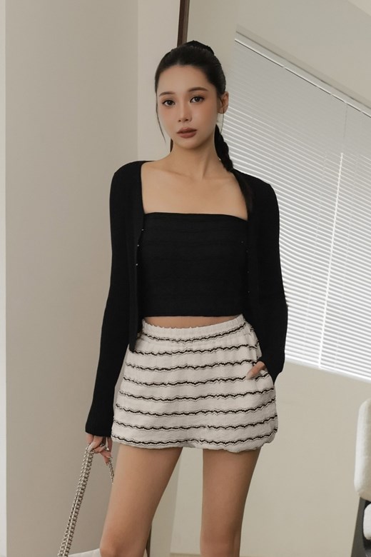 V領鉤釦針織開衫