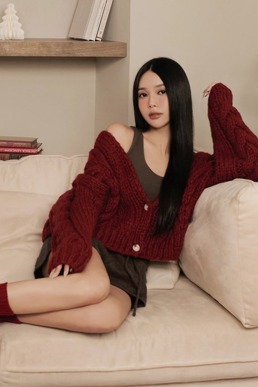 麻花粗針開釦外套