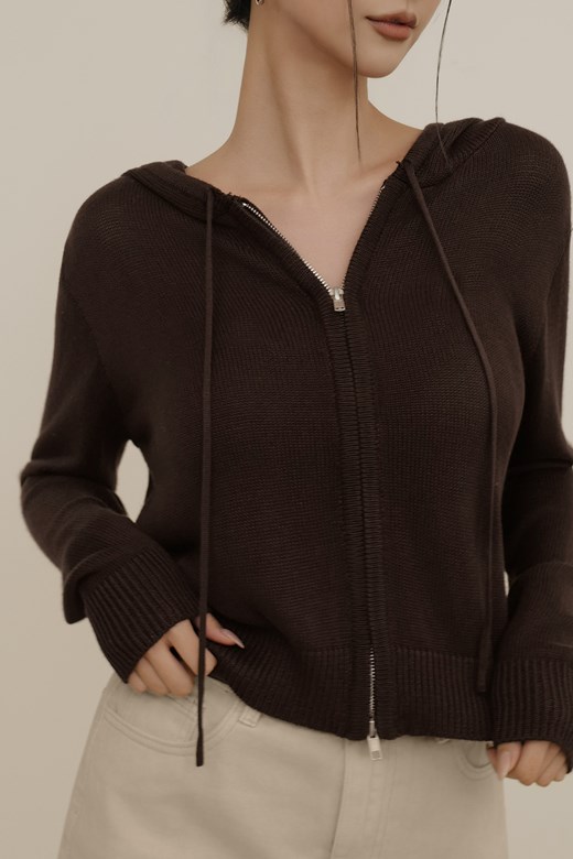 絲光針織連帽外套