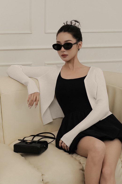 V領鉤釦針織開衫