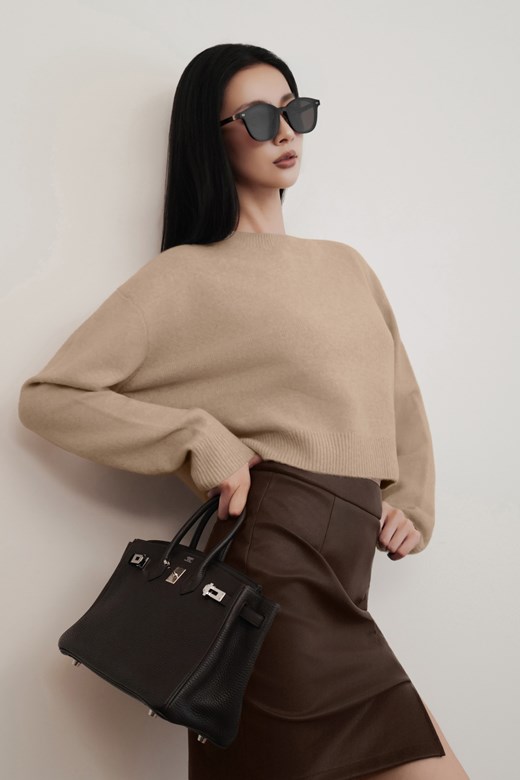 羊毛短版針織長袖上衣