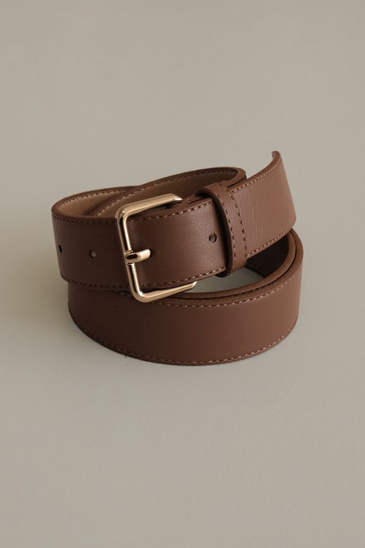 自訂款牛皮金棕皮帶