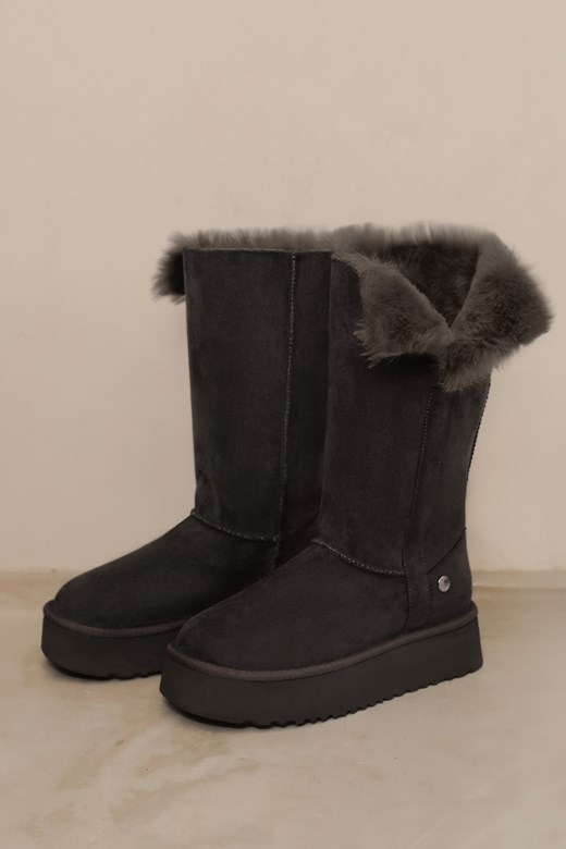 厚底毛毛高筒雪靴