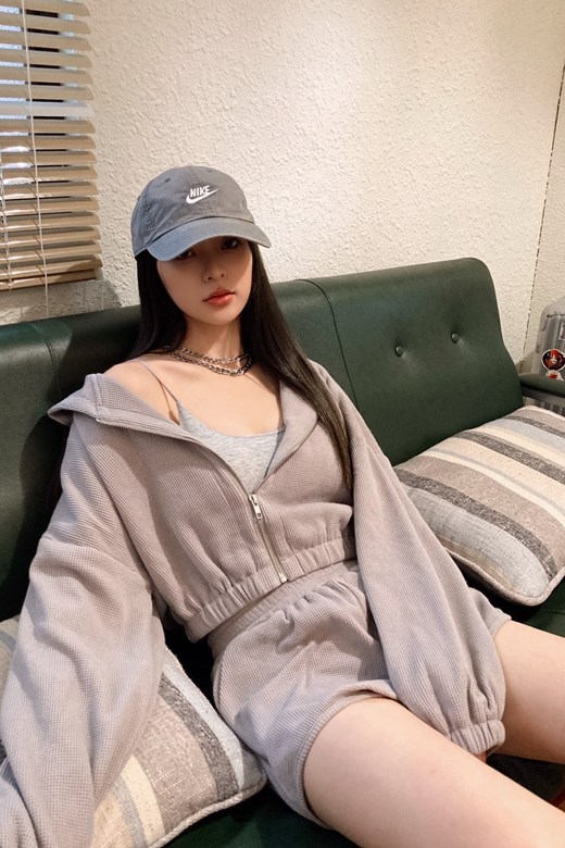 鬆餅格連帽外套套裝