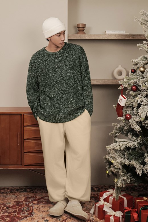 混色圓領針織毛衣(UNISEX)