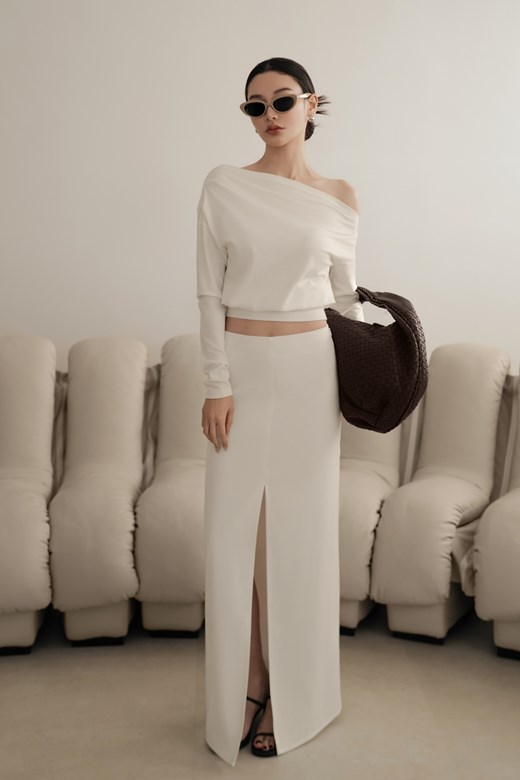 2WAY開岔西裝長裙