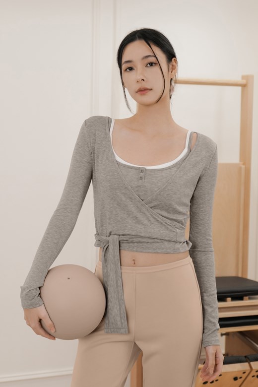 天絲彈力綁帶罩衫