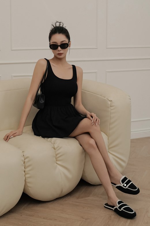 法式拼接澎澎BRA短洋