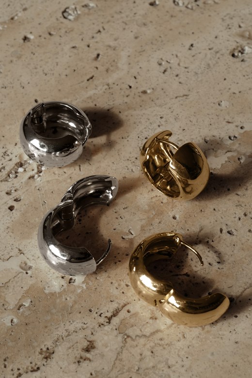 寬面金屬弧型耳圈