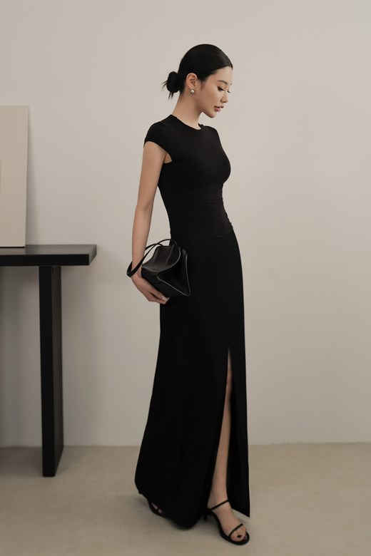 2WAY開岔西裝長裙