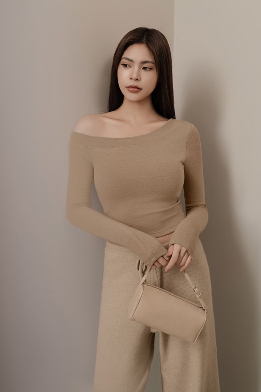 暖絨內磨毛斜肩BRATOP