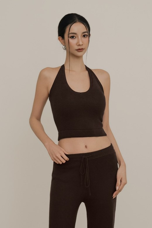 絲光針織綁帶繞脖BRATOP