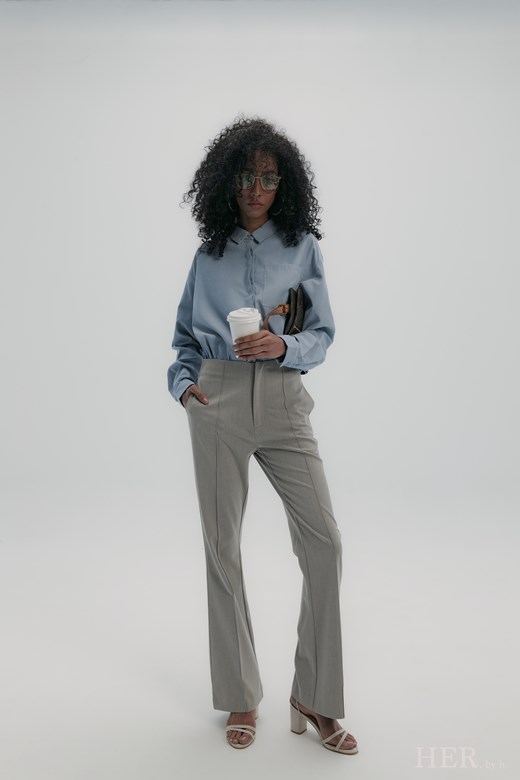 立體剪裁喇叭西裝褲