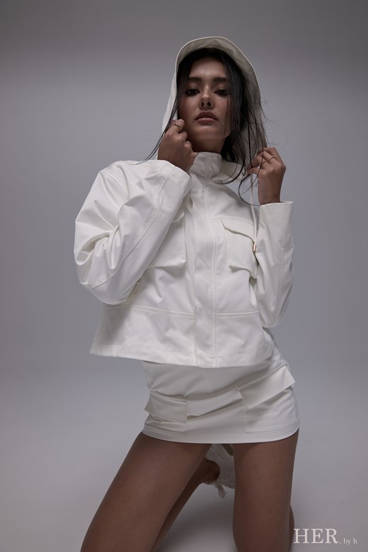 機能性口袋棉質短版夾克