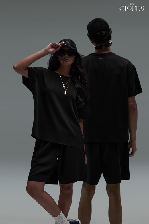 雲朵 UNISEX 寬版落肩短袖