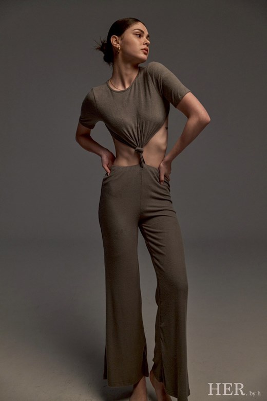 Open Back Sand Jumpsuit