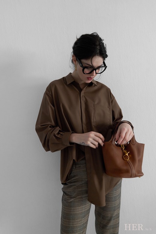 Luxury Neutral｜大地咖啡中性寬版襯衫