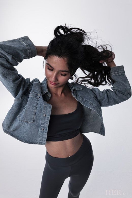 霧光復古丹寧短襯衫外套