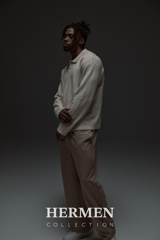 Oversized Long Sleeve Polo Shirt