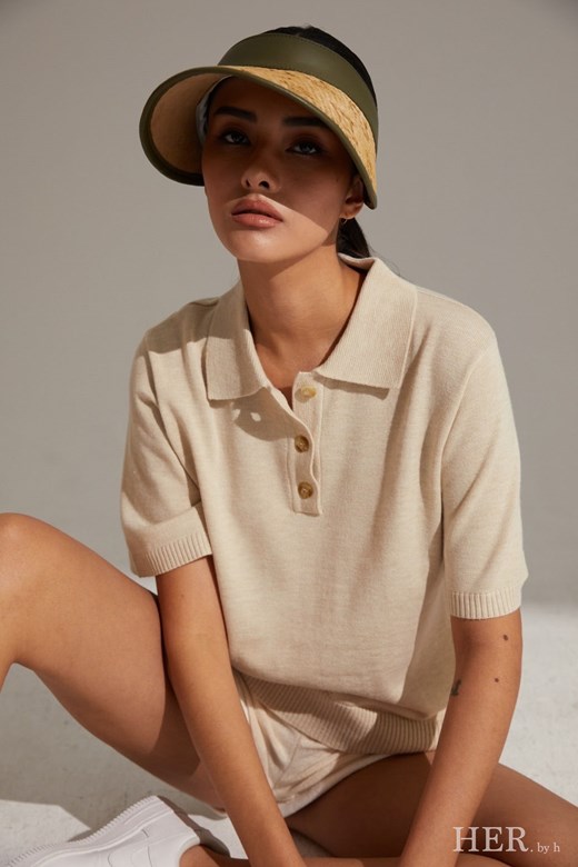Oversized Knitted Polo Shirt