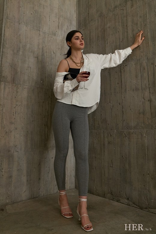 輕盈人造絲｜立體車線彈性修身長褲