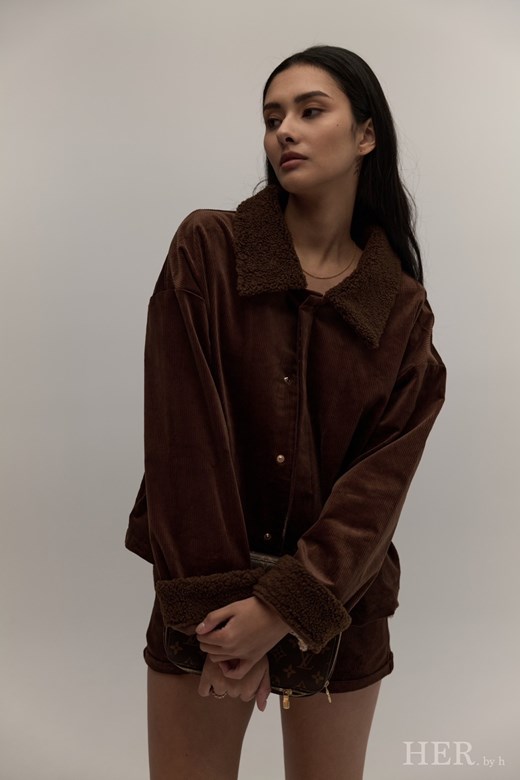 Shearling Detailed Corduroy Jacket