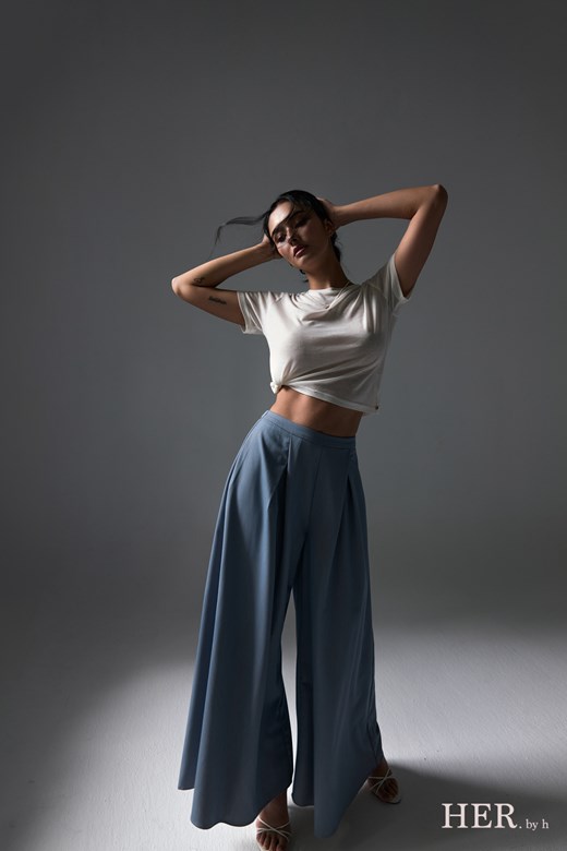 Luxe Draped Wide-Leg Suit Pants