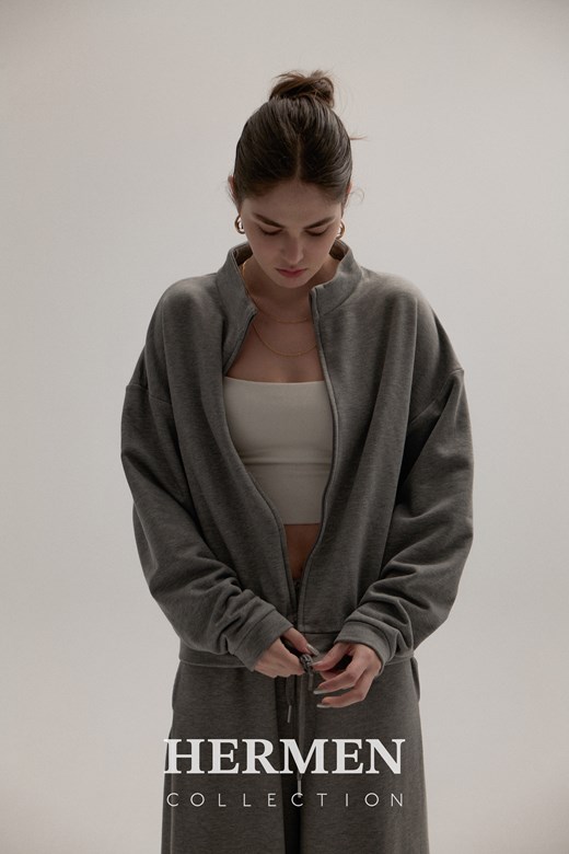 極簡空氣 Unisex 日常套裝- 雙向拉鍊外套