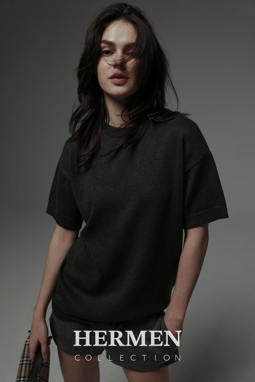 Unisex 靜奢人造絲羊毛混紡針織Tee